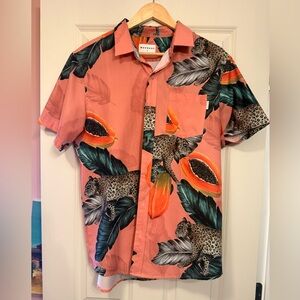 Mavrans Fruta Bomba Cheetah Tropical Short Sleeved Shirt Size L
